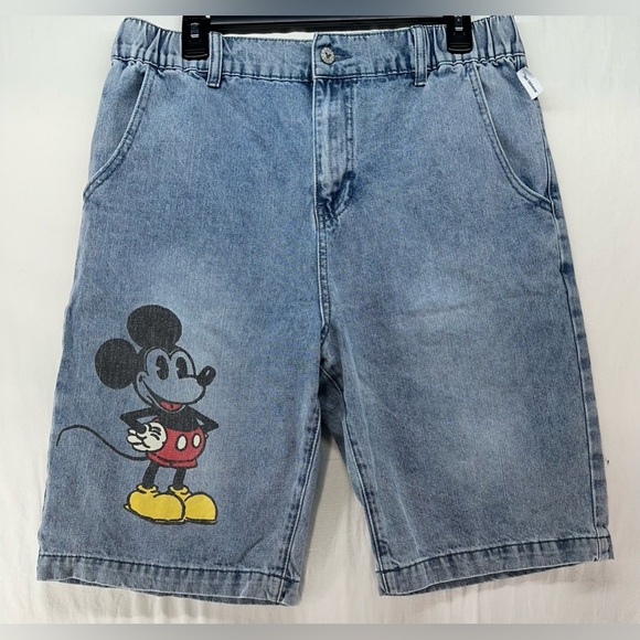 Vintage Disney Our Universe Mickey Mouse Denim Shorts Size L - Picture 1 of 11